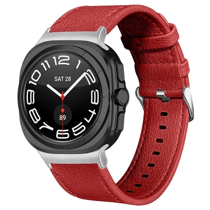 For Samsung Galaxy Watch Ultra 47mm Wrist Strap Genuine Cow Leather Smartwatch Band