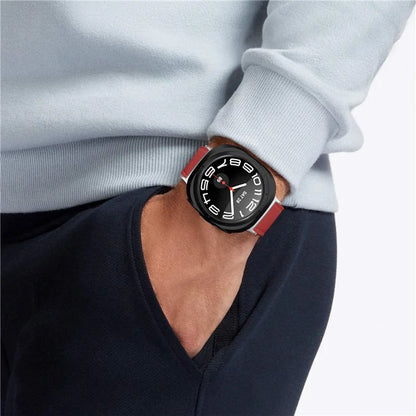 For Samsung Galaxy Watch Ultra 47mm Wrist Strap Genuine Cow Leather Smartwatch Band