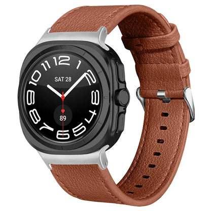 For Samsung Galaxy Watch Ultra 47mm Wrist Strap Genuine Cow Leather Smartwatch Band
