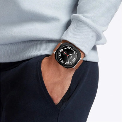 For Samsung Galaxy Watch Ultra 47mm Wrist Strap Genuine Cow Leather Smartwatch Band