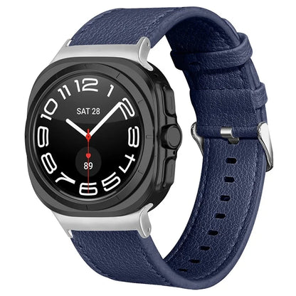 For Samsung Galaxy Watch Ultra 47mm Wrist Strap Genuine Cow Leather Smartwatch Band