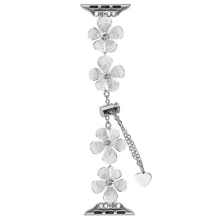 For Apple Watch 10 46mm / Ultra 2 / Ultra 49mm / 9 8 7 45mm / SE (2023) SE (2022) SE 6 5 4 44mm / 3 2 1 42mm Flower Chain Strap