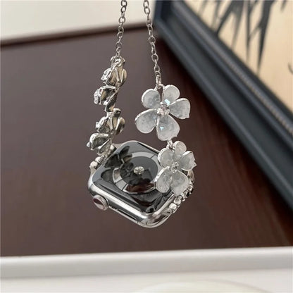 For Apple Watch 10 46mm / Ultra 2 / Ultra 49mm / 9 8 7 45mm / SE (2023) SE (2022) SE 6 5 4 44mm / 3 2 1 42mm Flower Chain Strap