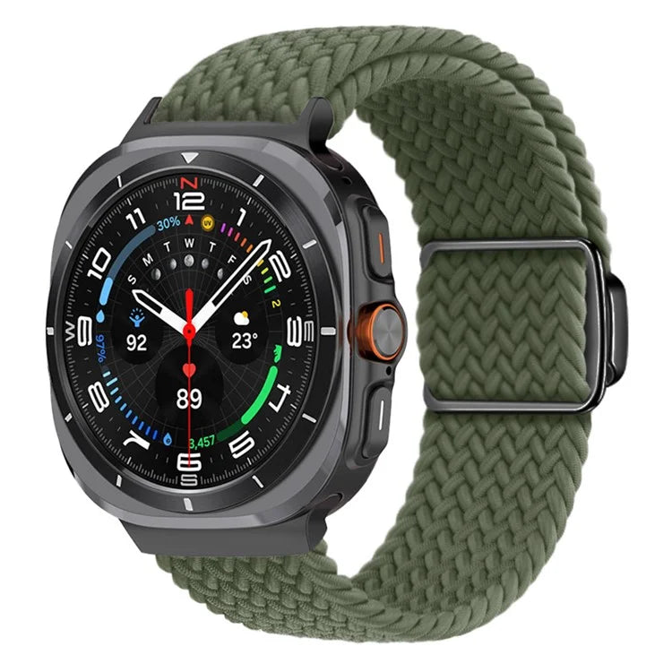 For Samsung Galaxy Watch Ultra 47mm Braided Watch Band Magnetic Wrist Strap