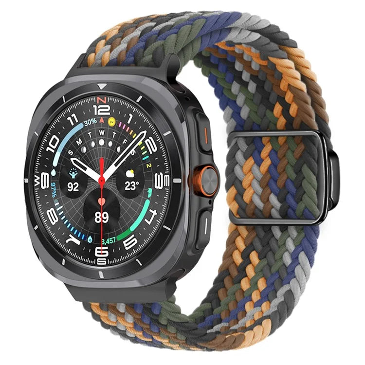 For Samsung Galaxy Watch Ultra 47mm Braided Watch Band Magnetic Wrist Strap