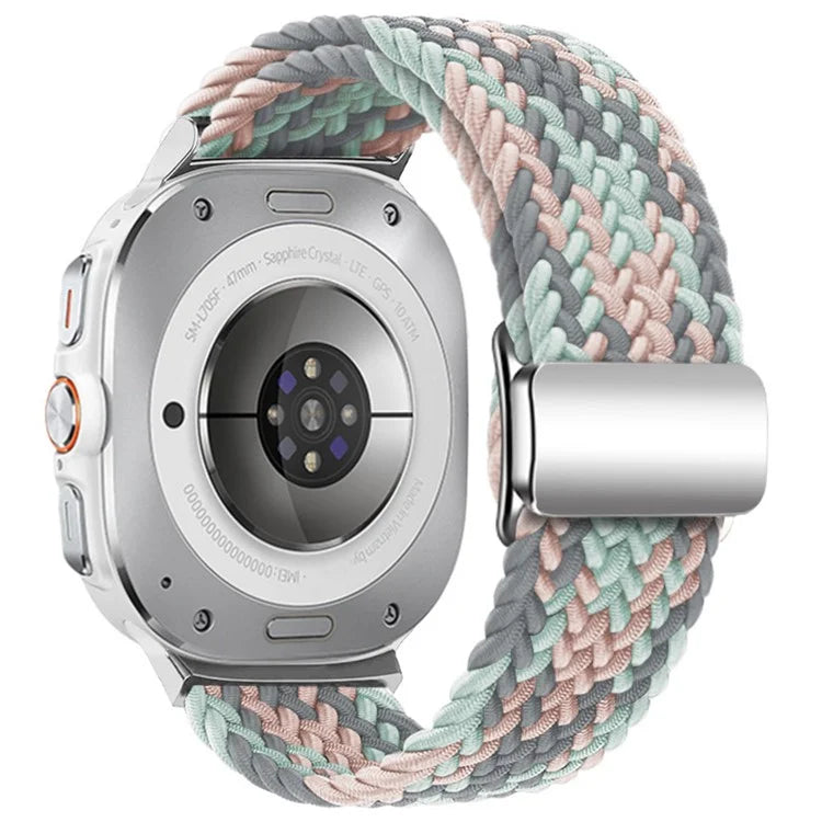 For Samsung Galaxy Watch Ultra 47mm Braided Watch Band Magnetic Wrist Strap