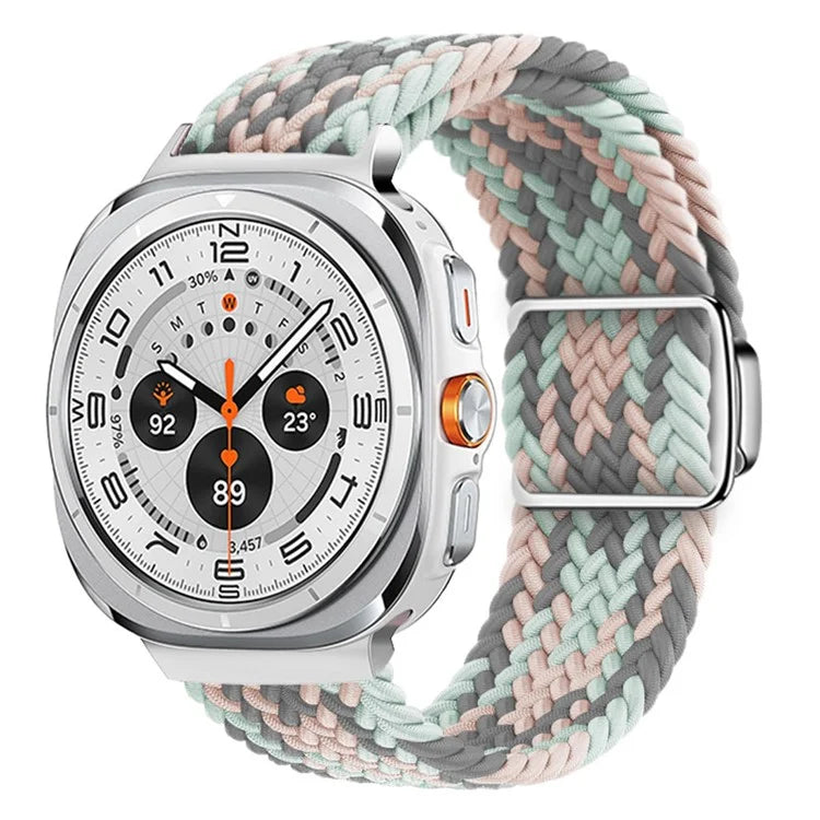 For Samsung Galaxy Watch Ultra 47mm Braided Watch Band Magnetic Wrist Strap