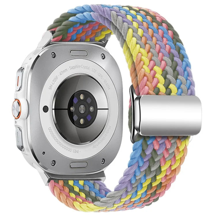 For Samsung Galaxy Watch Ultra 47mm Braided Watch Band Magnetic Wrist Strap