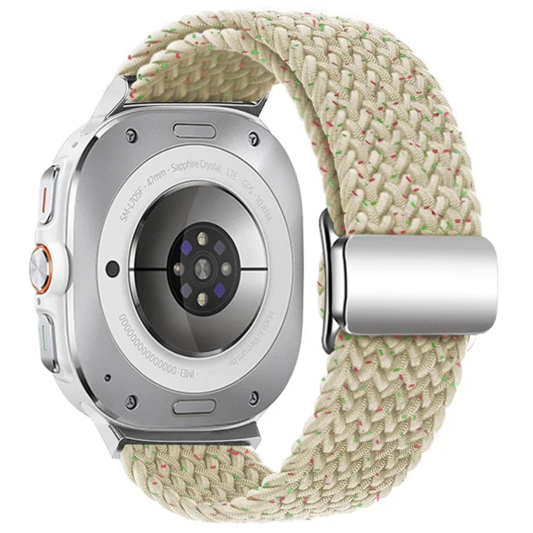 For Samsung Galaxy Watch Ultra 47mm Braided Watch Band Magnetic Wrist Strap