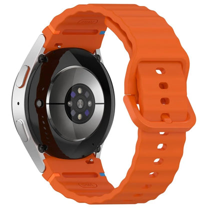 For Samsung Galaxy Watch FE / Watch7 40mm 44mm Silicone Wave Texture Watch Band Replacement Straps