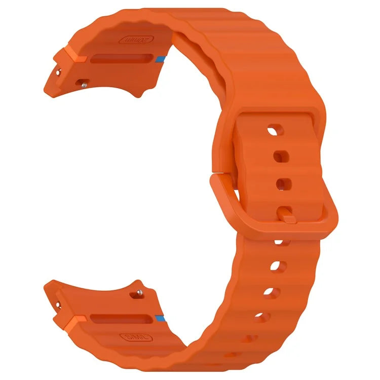 For Samsung Galaxy Watch FE / Watch7 40mm 44mm Silicone Wave Texture Watch Band Replacement Straps