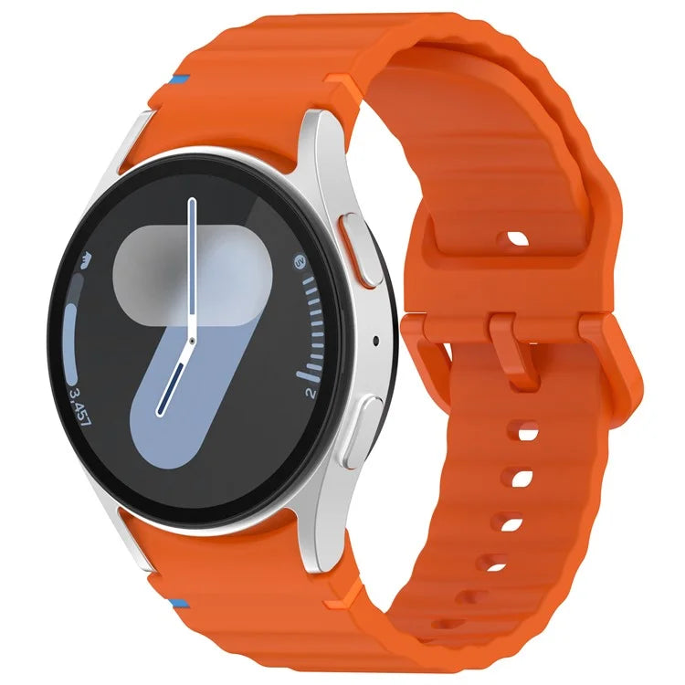 For Samsung Galaxy Watch FE / Watch7 40mm 44mm Silicone Wave Texture Watch Band Replacement Straps