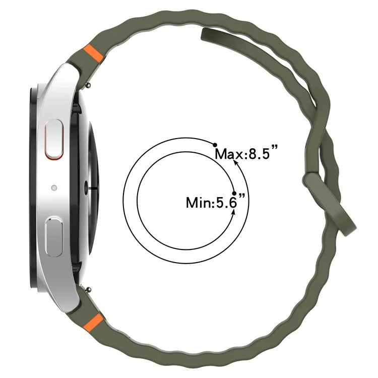 For Samsung Galaxy Watch FE / Watch7 40mm 44mm Silicone Wave Texture Watch Band Replacement Straps
