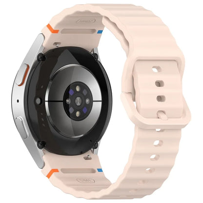 For Samsung Galaxy Watch FE / Watch7 40mm 44mm Silicone Wave Texture Watch Band Replacement Straps