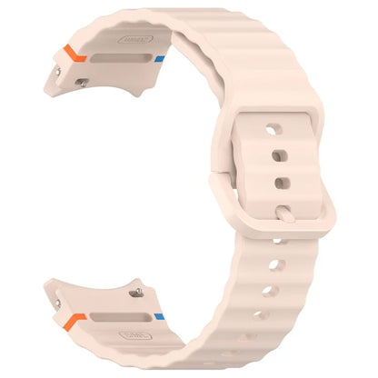For Samsung Galaxy Watch FE / Watch7 40mm 44mm Silicone Wave Texture Watch Band Replacement Straps