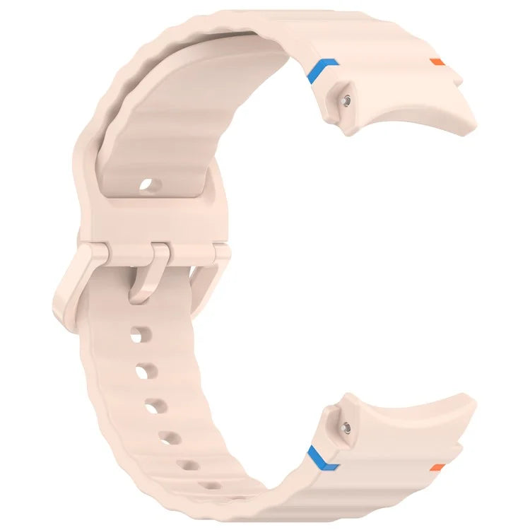 For Samsung Galaxy Watch FE / Watch7 40mm 44mm Silicone Wave Texture Watch Band Replacement Straps
