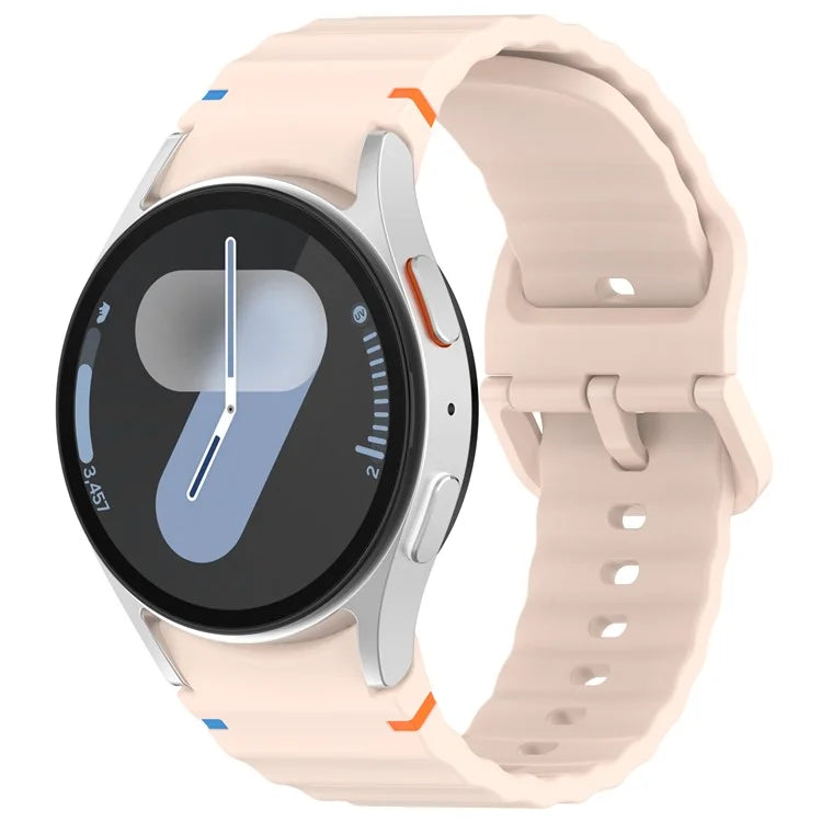 For Samsung Galaxy Watch FE / Watch7 40mm 44mm Silicone Wave Texture Watch Band Replacement Straps