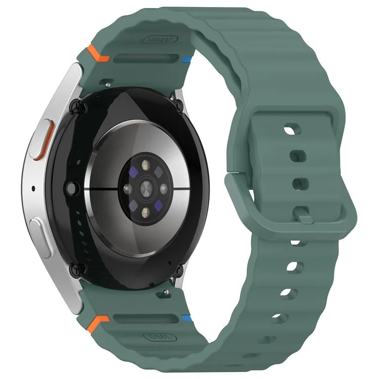 For Samsung Galaxy Watch FE / Watch7 40mm 44mm Silicone Wave Texture Watch Band Replacement Straps