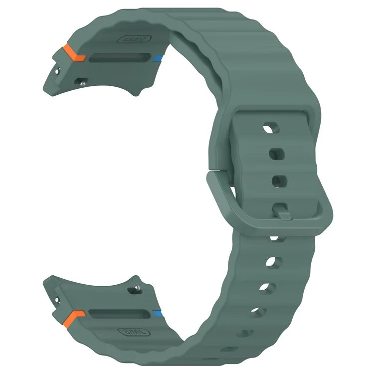 For Samsung Galaxy Watch FE / Watch7 40mm 44mm Silicone Wave Texture Watch Band Replacement Straps