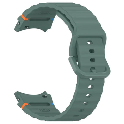 For Samsung Galaxy Watch FE / Watch7 40mm 44mm Silicone Wave Texture Watch Band Replacement Straps