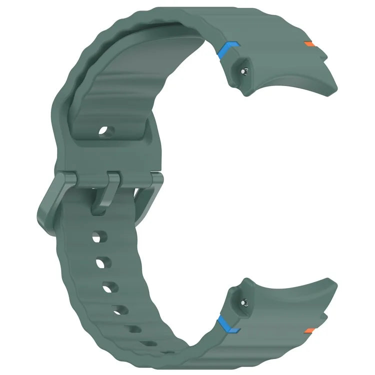 For Samsung Galaxy Watch FE / Watch7 40mm 44mm Silicone Wave Texture Watch Band Replacement Straps