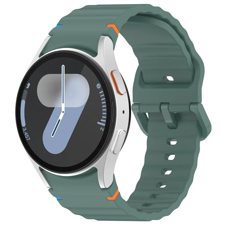 For Samsung Galaxy Watch FE / Watch7 40mm 44mm Silicone Wave Texture Watch Band Replacement Straps
