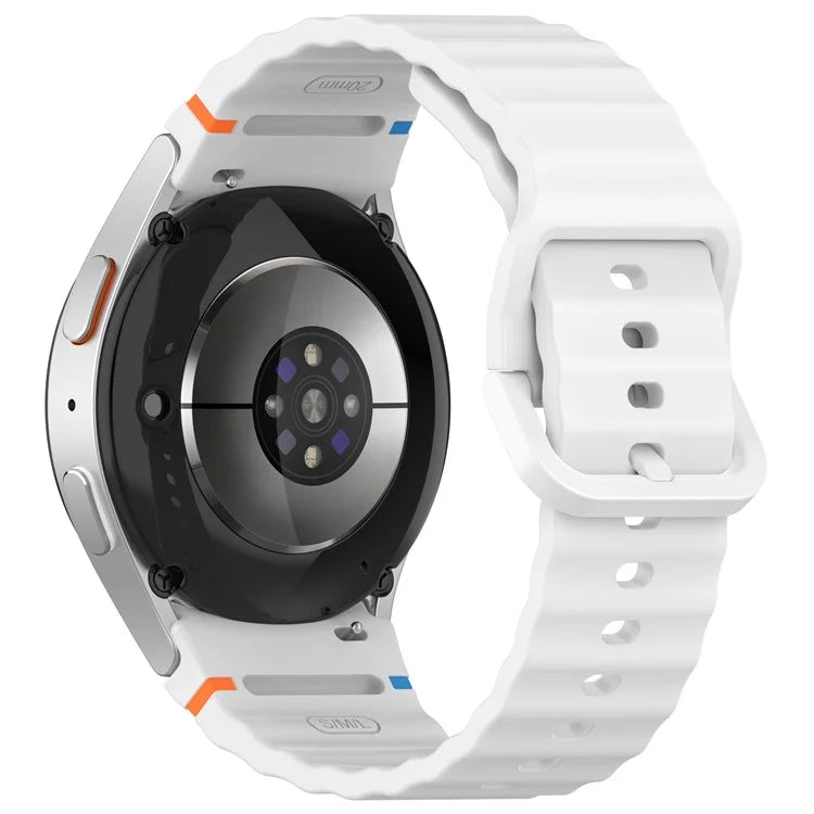 For Samsung Galaxy Watch FE / Watch7 40mm 44mm Silicone Wave Texture Watch Band Replacement Straps
