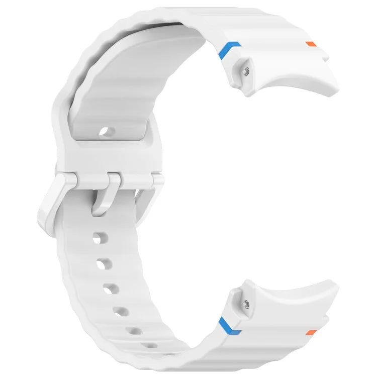 For Samsung Galaxy Watch FE / Watch7 40mm 44mm Silicone Wave Texture Watch Band Replacement Straps