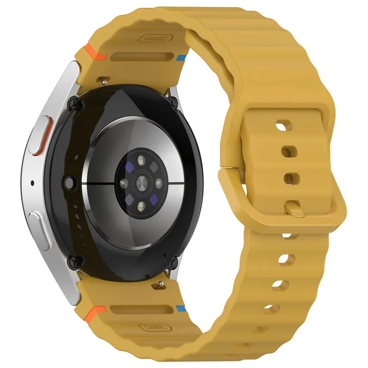 For Samsung Galaxy Watch FE / Watch7 40mm 44mm Silicone Wave Texture Watch Band Replacement Straps
