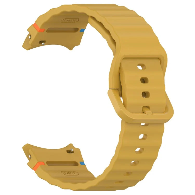 For Samsung Galaxy Watch FE / Watch7 40mm 44mm Silicone Wave Texture Watch Band Replacement Straps