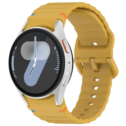 For Samsung Galaxy Watch FE / Watch7 40mm 44mm Silicone Wave Texture Watch Band Replacement Straps
