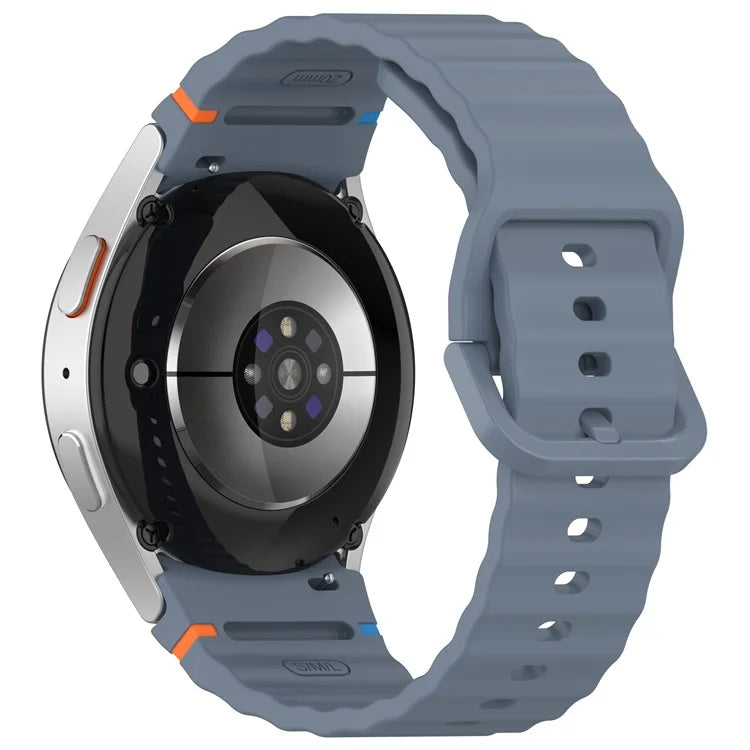 For Samsung Galaxy Watch FE / Watch7 40mm 44mm Silicone Wave Texture Watch Band Replacement Straps