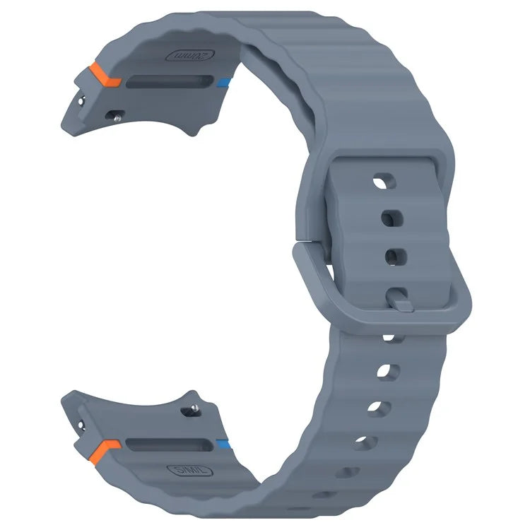 For Samsung Galaxy Watch FE / Watch7 40mm 44mm Silicone Wave Texture Watch Band Replacement Straps