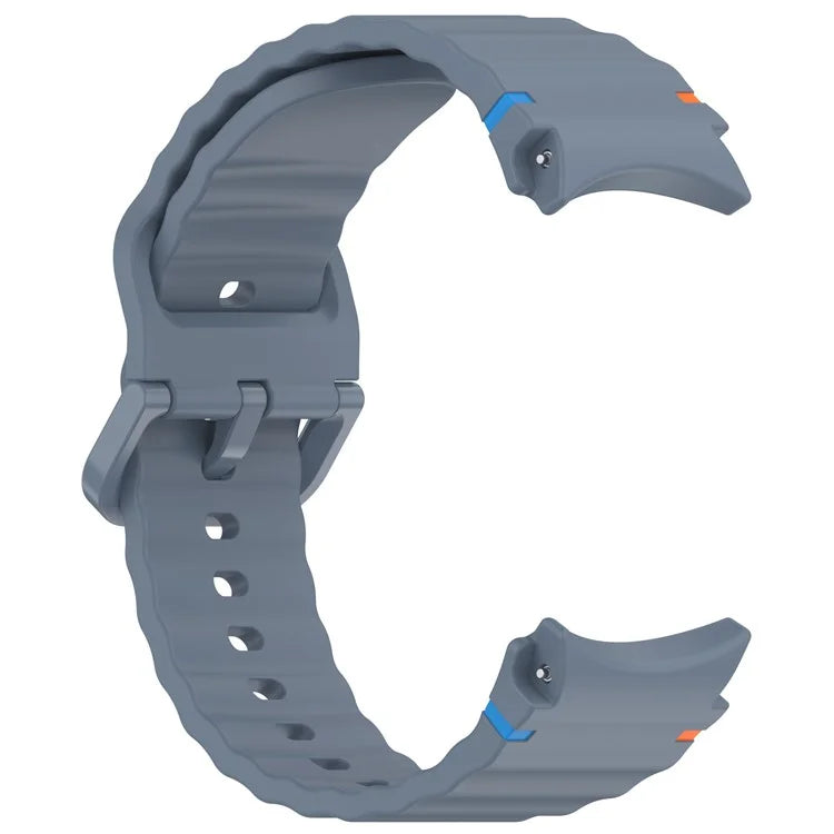 For Samsung Galaxy Watch FE / Watch7 40mm 44mm Silicone Wave Texture Watch Band Replacement Straps