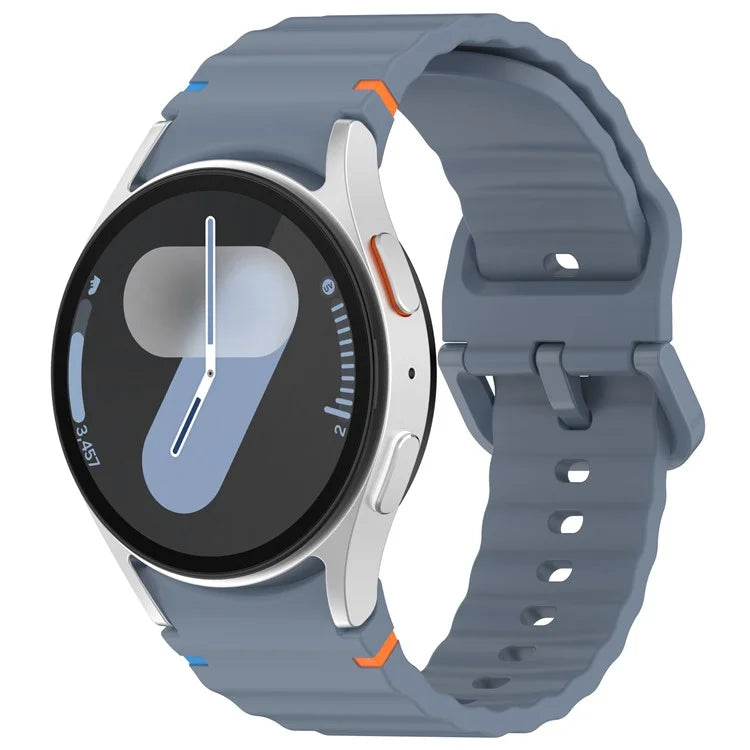 For Samsung Galaxy Watch FE / Watch7 40mm 44mm Silicone Wave Texture Watch Band Replacement Straps