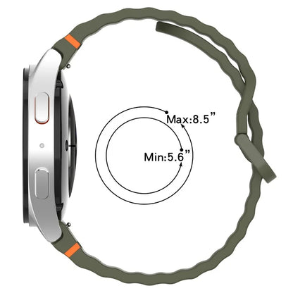 For Samsung Galaxy Watch FE / Watch7 40mm 44mm Silicone Wave Texture Watch Band Replacement Straps