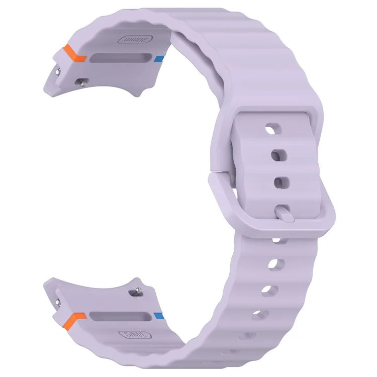 For Samsung Galaxy Watch FE / Watch7 40mm 44mm Silicone Wave Texture Watch Band Replacement Straps