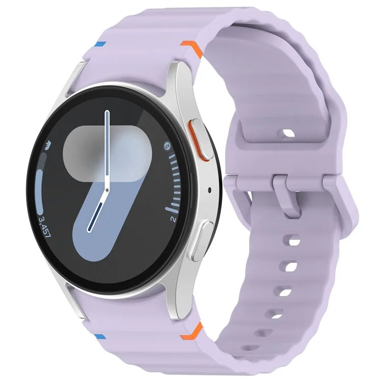 For Samsung Galaxy Watch FE / Watch7 40mm 44mm Silicone Wave Texture Watch Band Replacement Straps