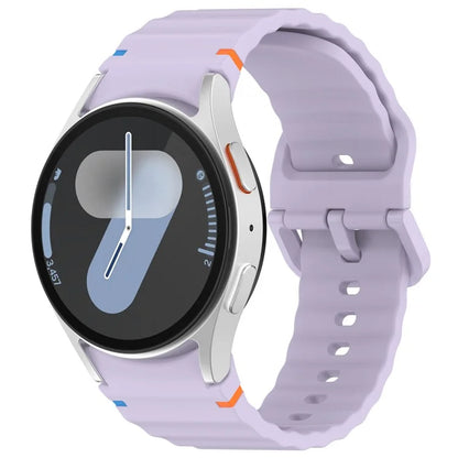 For Samsung Galaxy Watch FE / Watch7 40mm 44mm Silicone Wave Texture Watch Band Replacement Straps