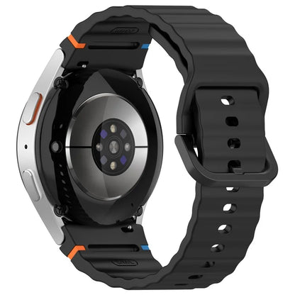 For Samsung Galaxy Watch FE / Watch7 40mm 44mm Silicone Wave Texture Watch Band Replacement Straps