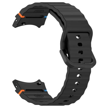 For Samsung Galaxy Watch FE / Watch7 40mm 44mm Silicone Wave Texture Watch Band Replacement Straps