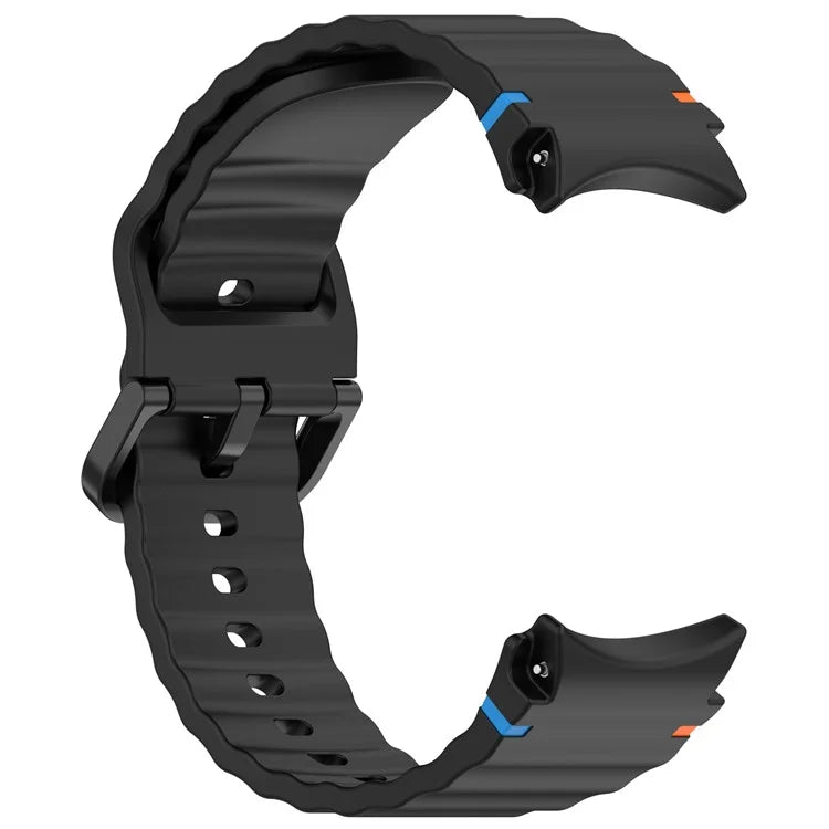 For Samsung Galaxy Watch FE / Watch7 40mm 44mm Silicone Wave Texture Watch Band Replacement Straps