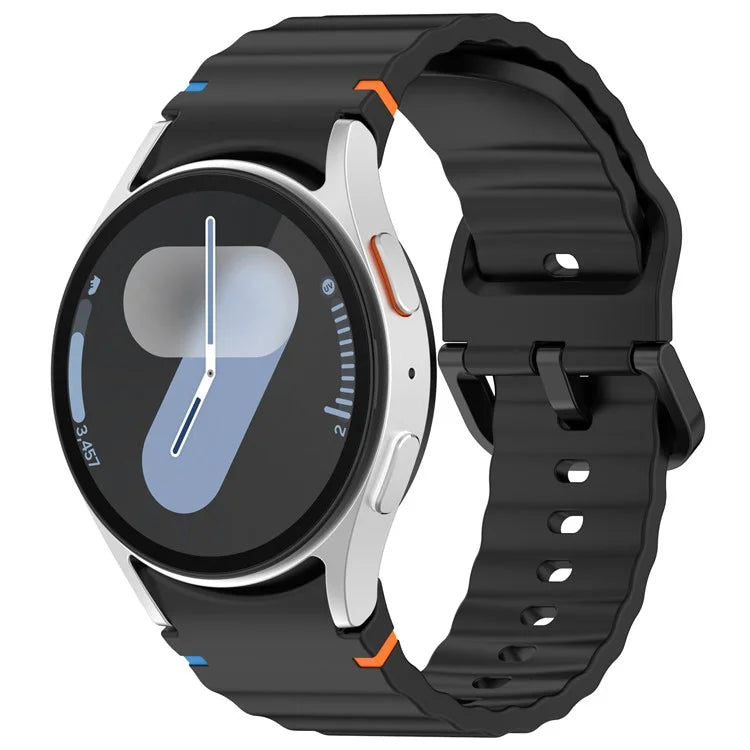 For Samsung Galaxy Watch FE / Watch7 40mm 44mm Silicone Wave Texture Watch Band Replacement Straps