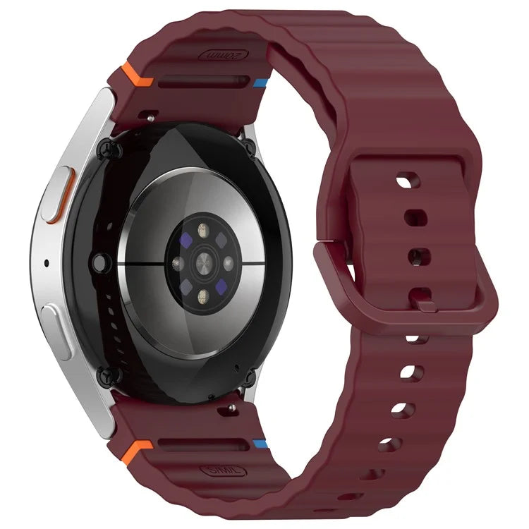For Samsung Galaxy Watch FE / Watch7 40mm 44mm Silicone Wave Texture Watch Band Replacement Straps
