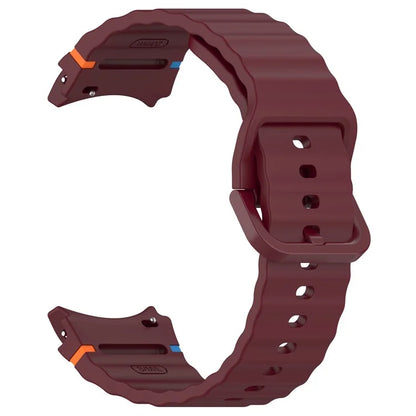 For Samsung Galaxy Watch FE / Watch7 40mm 44mm Silicone Wave Texture Watch Band Replacement Straps