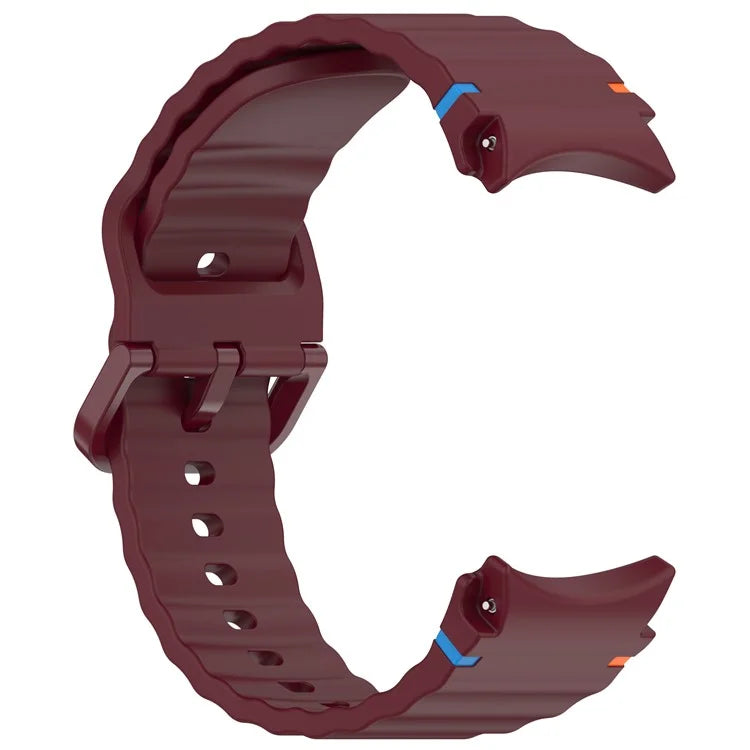 For Samsung Galaxy Watch FE / Watch7 40mm 44mm Silicone Wave Texture Watch Band Replacement Straps
