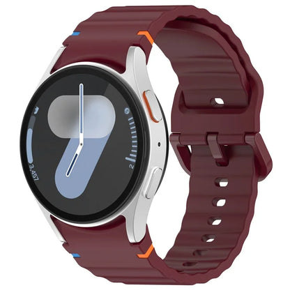 For Samsung Galaxy Watch FE / Watch7 40mm 44mm Silicone Wave Texture Watch Band Replacement Straps