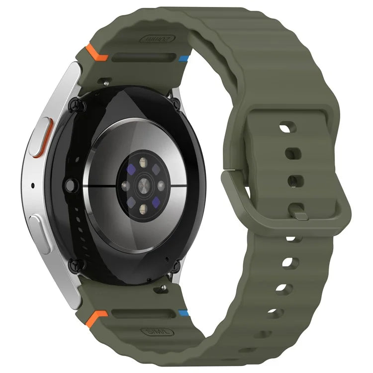 For Samsung Galaxy Watch FE / Watch7 40mm 44mm Silicone Wave Texture Watch Band Replacement Straps