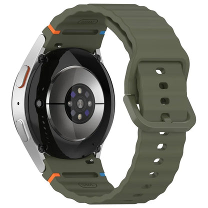 For Samsung Galaxy Watch FE / Watch7 40mm 44mm Silicone Wave Texture Watch Band Replacement Straps