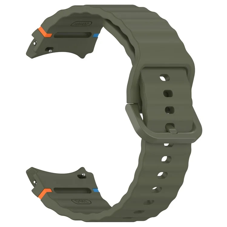 For Samsung Galaxy Watch FE / Watch7 40mm 44mm Silicone Wave Texture Watch Band Replacement Straps
